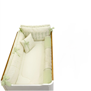 Kit Berço Elegância Linho 9 Peças - Natu