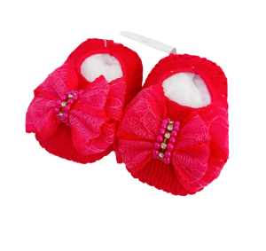 SAPATINHO DE TRICÔ FEMININO RENDA PINK