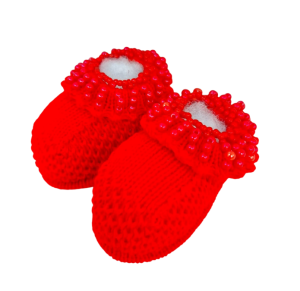 SAPATINHO DE TRICÔ FEMININO PEROLA VERMELHO