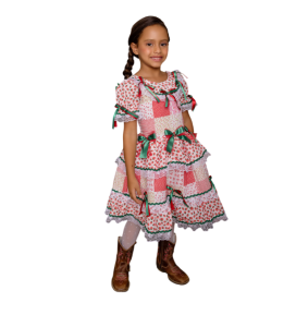 VESTIDO JUNINO MORANGUINHOS SER GAROTO