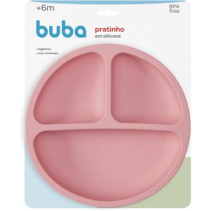 Pratinho em Silicone com Ventosa Rosa Bu