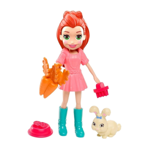BONECA LILA POLLY POCKET COM SUA COELHINHA GDM11